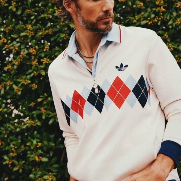 adidas Originals Argyle Golf 1/4 Zip + Cash - Image 2