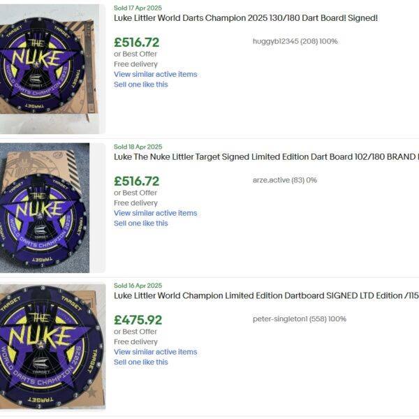 Signed Luke Littler Dart Board - Ltd Edition - Only 180 made - Image 5