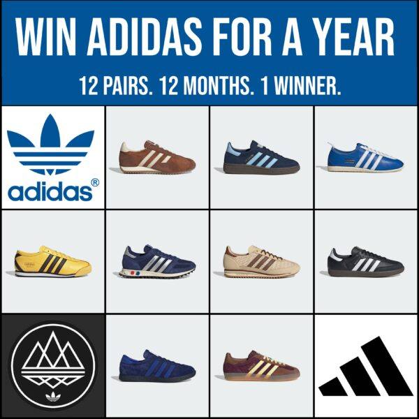 12 Pairs. 12 Months. One Lucky Winner. 🔥 Win adidas for a YEAR