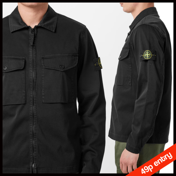 💥STONE ISLAND - Mens Raso Zipped Overshirt - RRP £460
